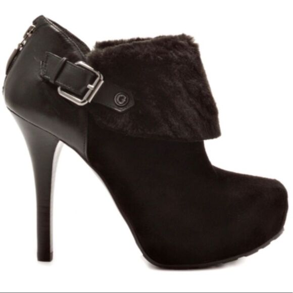 Guess Shoes Oleta Booties Dark Brown Suede, Size 7 - Picture 1 of 5